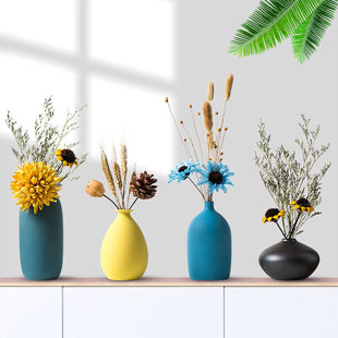 Tall Conic Composite Plastics Flower Vase, Small Bud Decorative Floral Vase  Home Decor Centerpieces, Arranging Bouquets, Connected Tubes (Wide