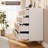 White Rattan 8-Drawer Dresser – Tall Chest with Deep Storage & Wide Tabletop for Bedroom-1858561326