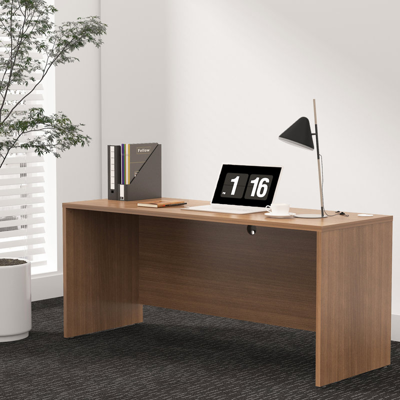 Parven Rectangular Credenza Shell, Walnut, 29.52" H x 66.93" W x 23.62" D