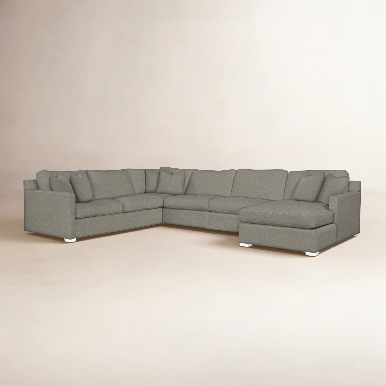Bel-Air U-Sectional, Gray Sugar Performance; 0863-84, Left Hand Facing, Frost White Finish