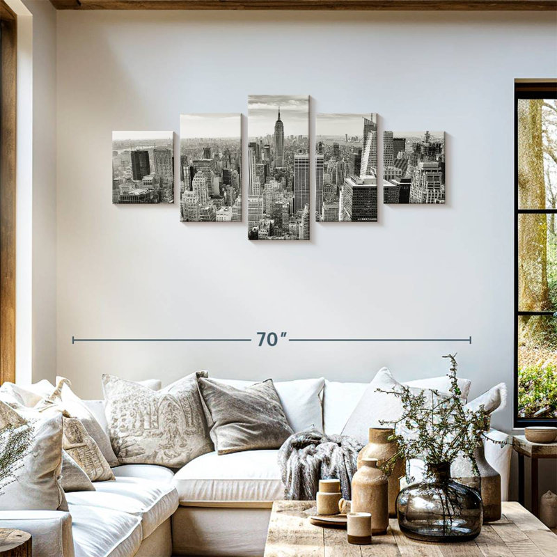 Massive Manhattan Skyline 5 pièces, H 55 po x l 24 po x P 1,25 po
