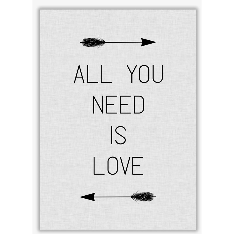 All You Need Is Love - Print, No Frame, 30 cm H x 21 cm W x 1 cm D