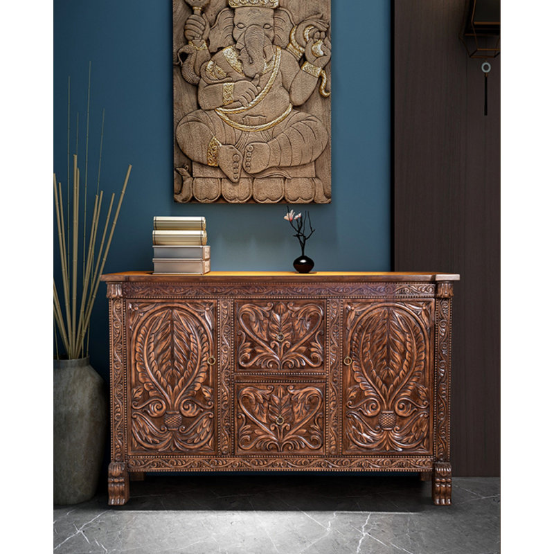 Southeast Asian Style Solid Wood Porch Cabinet Solid Wood Accent Cabinet