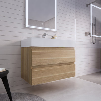 Ensemble de meuble-lavabo mural simple 35 po Babajide