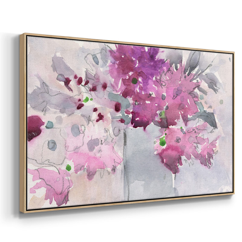 Cadre floral I, toile encadrée de qualité supérieure - prête à être accrochée, H 27 po x l 41 po x P 2 po