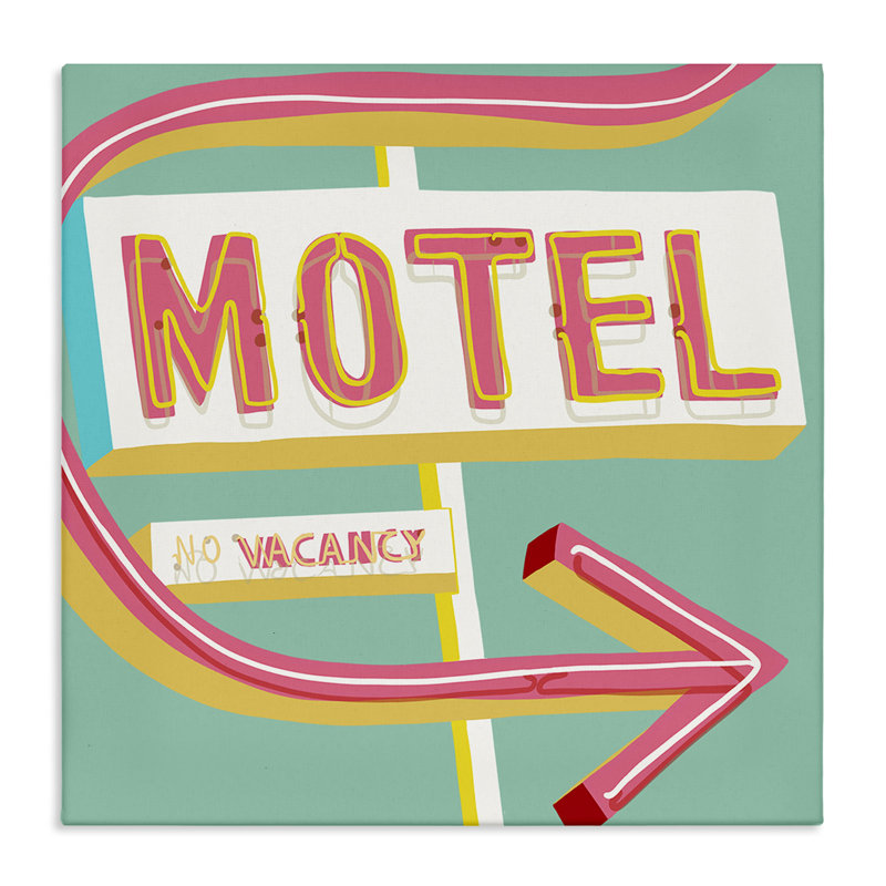 Art mural rétro sur toile vacance par Jen Bucheli, H 36 po x l 36 po
