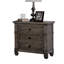 Table de chevet en bois massif, 3 tiroirs, gris chaud, table de chevet transitionnelle gris brossé avec 3