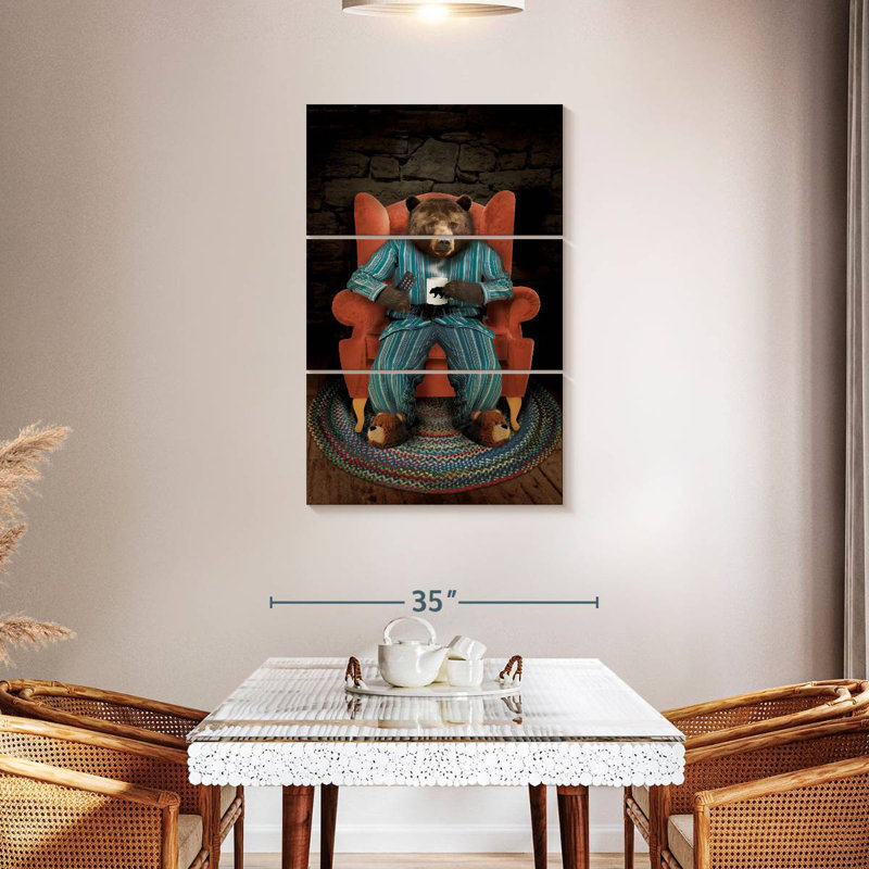 Bear With Remote, 45" H x 28" W
