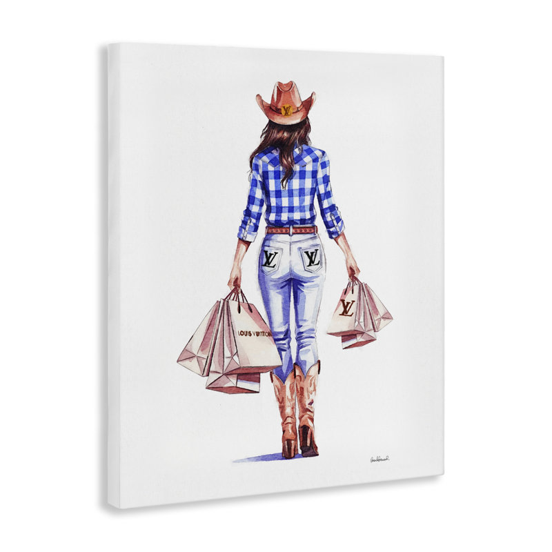 Art mural sur toile tendance "Cowgirl" par Amanda Greenwood bp-948_CN, H 48 po x l 36 po