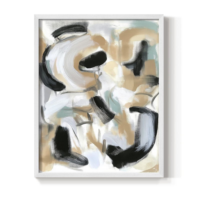 Série ABSTRACT DCCXCIV - Impression encadrée de qualité supérieure - Prêt à être accroché - Aucun clou requis, Blanc
