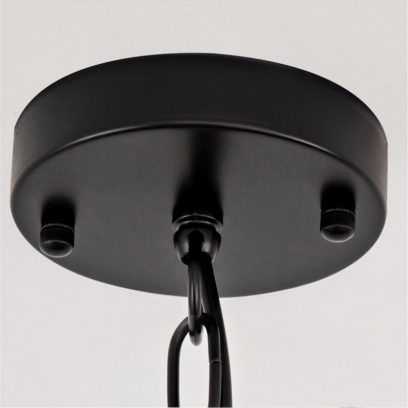 Lustre lanterne de style ferme à 4 lumières, luminaire de plafond industriel noir avec cage ajourée rustique et hauteur de suspension réglable, culot E12 pour îlot de cuisine, salle à manger, entrée, hall
