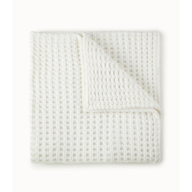 Cozy Waffle Throw, White