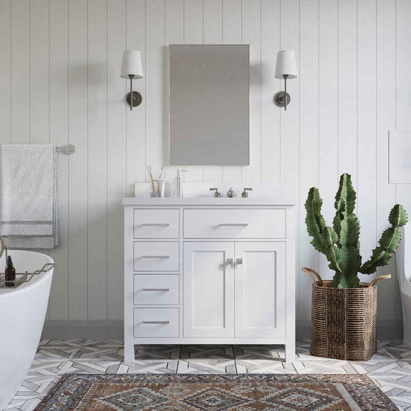 Ensemble de meuble-lavabo simple 37 po Macnair, Blanc