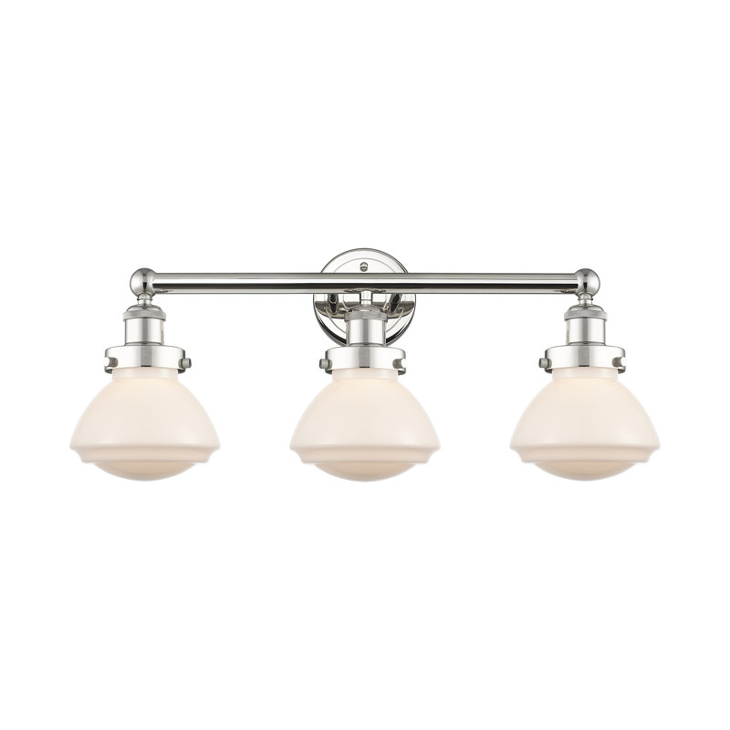 Almarosa 3 - Light Dimmable Vanity Light, Matte White, Polished Nickel