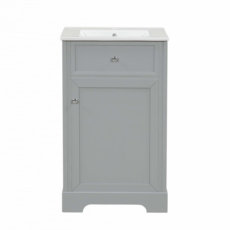 Meuble-lavabo de 20 po avec lavabo, Gris