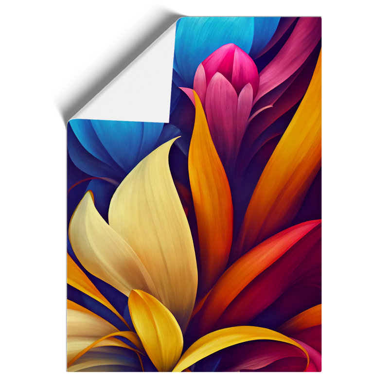 Colourful Flowers No.5 - Print, Paper, 29.7cm H x 21cm W, No Matte