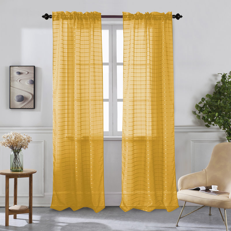 Kaci-Jo Sheer Curtain Pair, Apricot