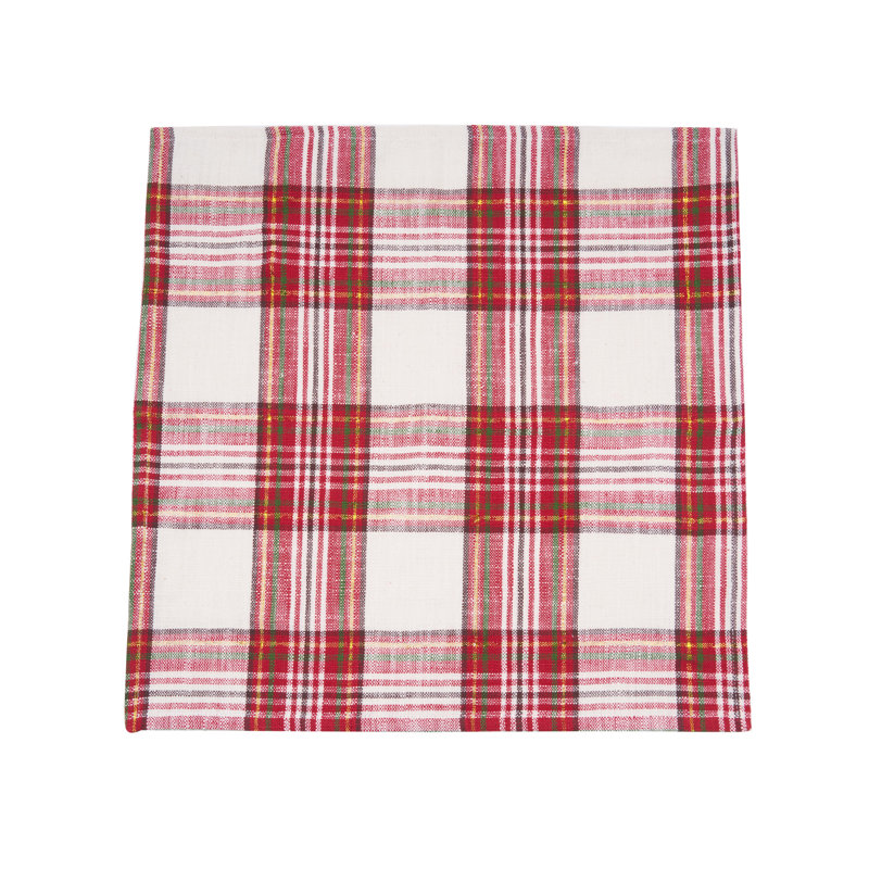 Gracelyn Plaid Napkin Set of 6, Red