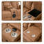 Ensemble de canapés inclinables électriques 3 pièces en cuir PU avec haut-parleurs Bluetooth, lumières DEL, console centrale et porte-gobelets-121726940