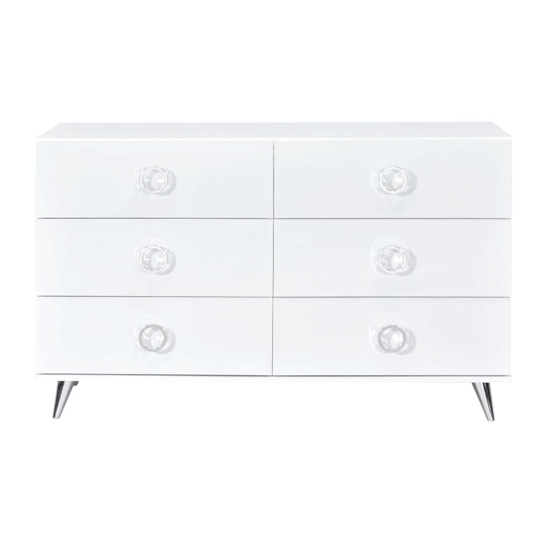 Commode blanche à 6 tiroirs