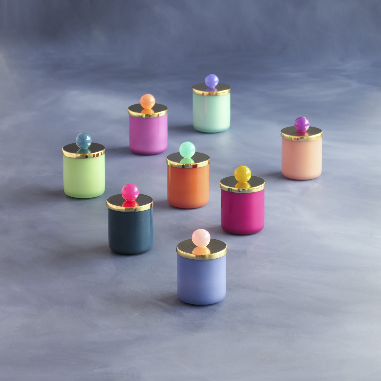 Scented Jar Candle, Peach/Gold/Purple