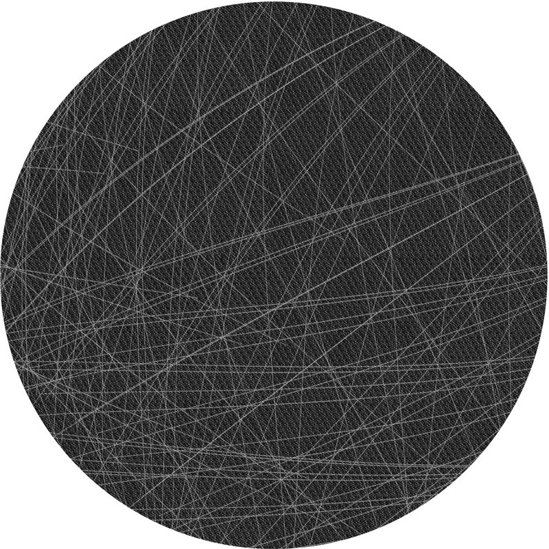 Tapis rond gris à motif abstrait Kiya, Rond 6 pi