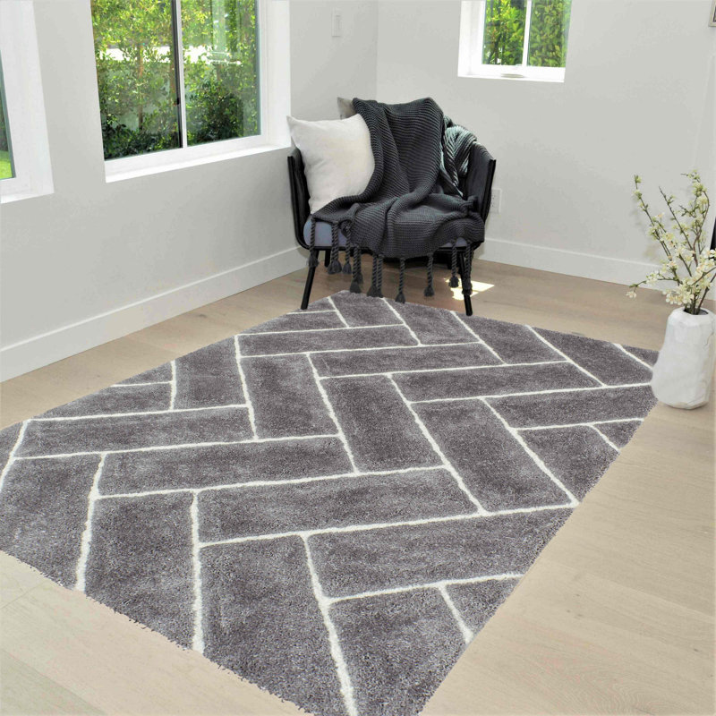 Geometric Indoor Rug, Rectangle 5' x 7'