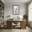 Plantes et fleurs, fleurs roses sur fond clair, art sur toile-1784412172