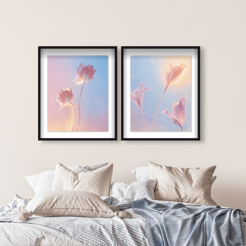 Iridescent Spring Set Framed Graphic Art, 25.5"H x 21.5"W, Black Shadowbox