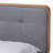 Artesha Mid-Century Modern Light Grey Fabric Upholstered And Ash Walnut Finished Wood King Size Platform Bed-671352809-769695768