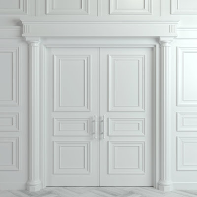 White Classic Door by Denisik11 - Wrapped Canvas Print