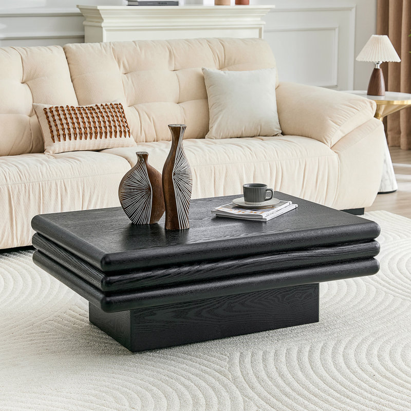 Table basse empilable moderne à 3 niveaux, Black