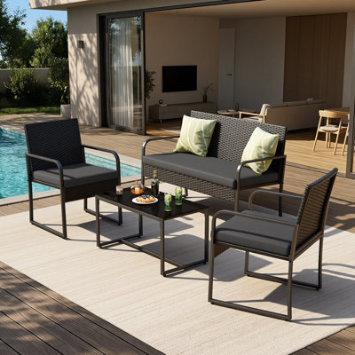 4 - Person Outdoor Seating Group with Cushions