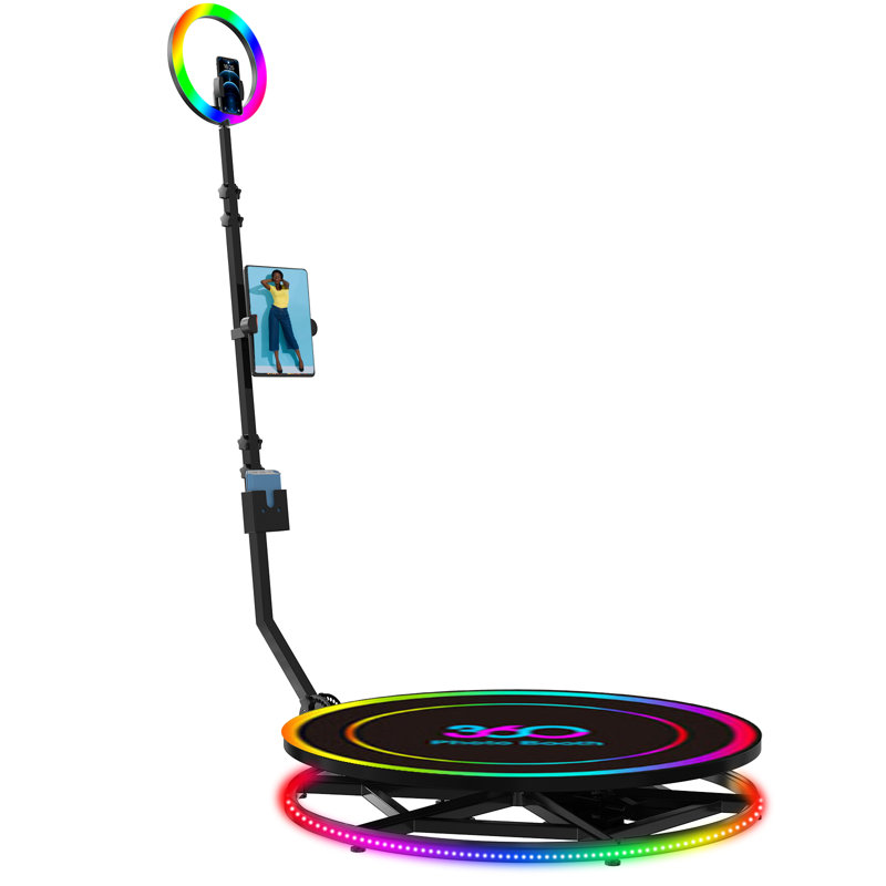 360 Photo Booth Remote Control Automatic Slow Motion Spin Camera Video Booth & Flight Case