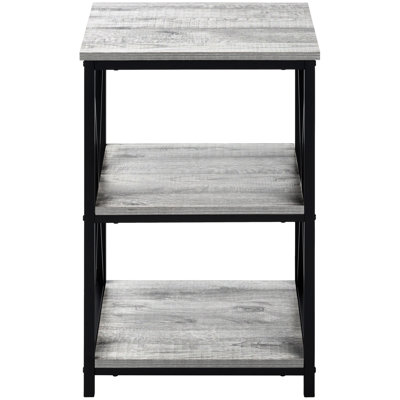 Modern Living Room Table With Grey Finish And Black Metal Legs Accent Surface For A Contemporary Space