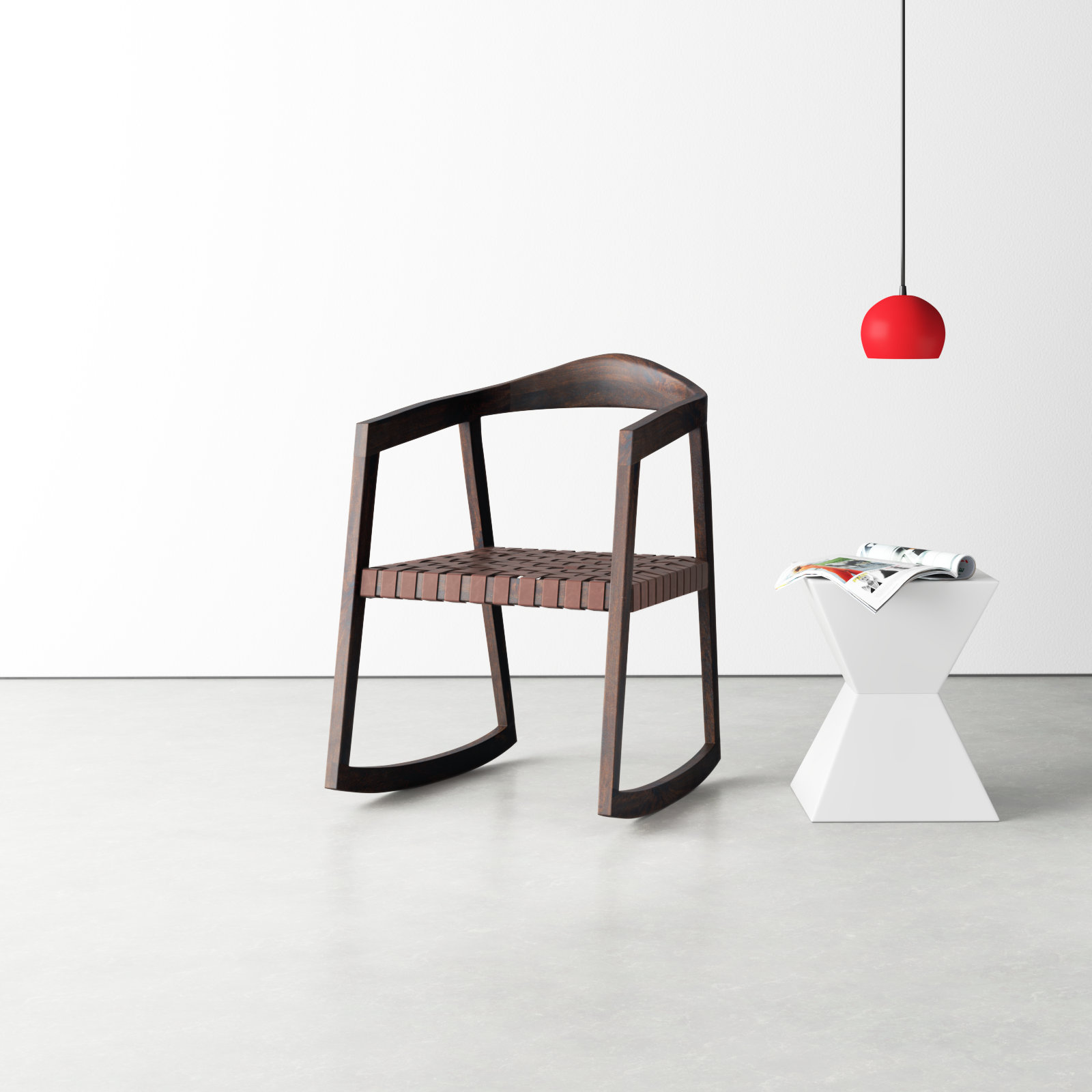 Crawford Rocking Chair, Cognac/Walnut