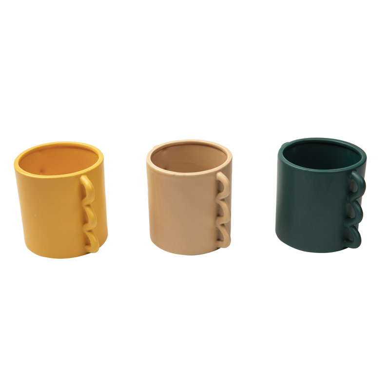  Ensemble de 3 pots de fleurs en céramique