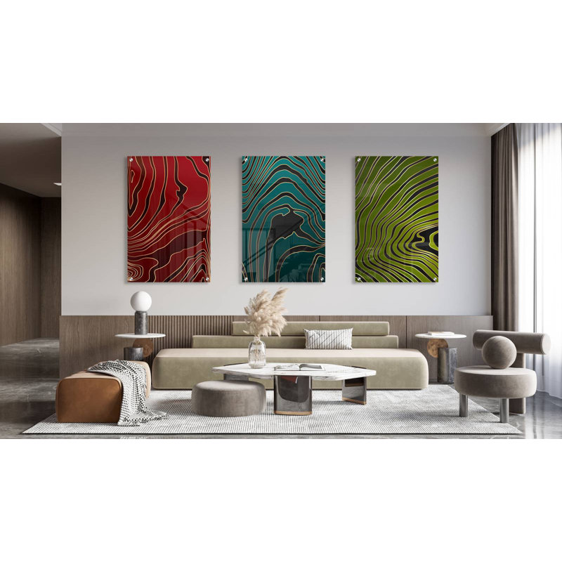 " Twisted Lines " 3 - Pieces