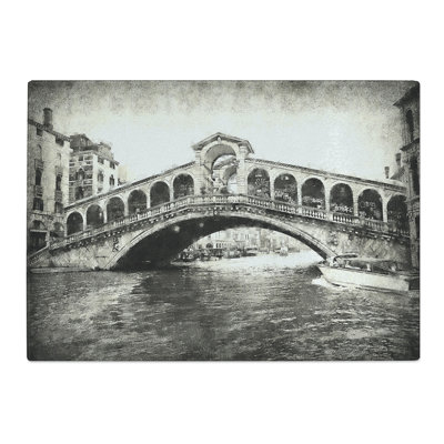 Tempered Glass Rialto Bridge Venice Italy Chopping Board