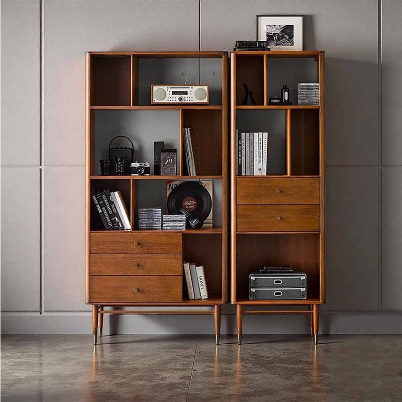 Bibliothèque sur pied de style européen, (7 tablettes) H 72,2 po x l 59,05 po x P 13,78 po