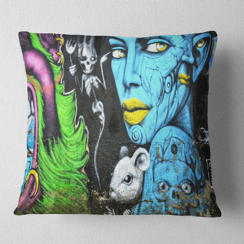 Coussin lombaire contemporain Glow of Technology, Carré, 16 po x 16 po