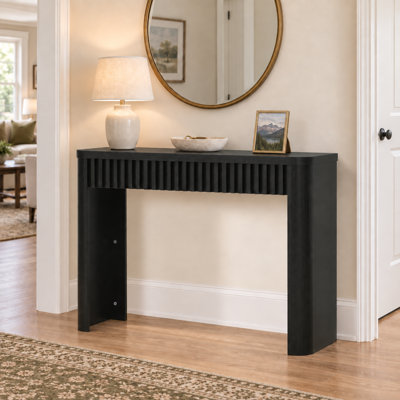 Console cannelée de style moderne Mid-Century de 39,4 po Abdel