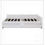 Grand lit plateforme tapissier avec USB et 2 tiroirs, beige