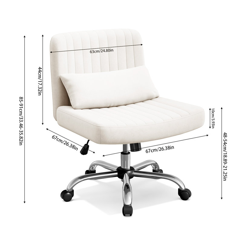 Canora Grey Velvet Criss Cross Chair, Beige