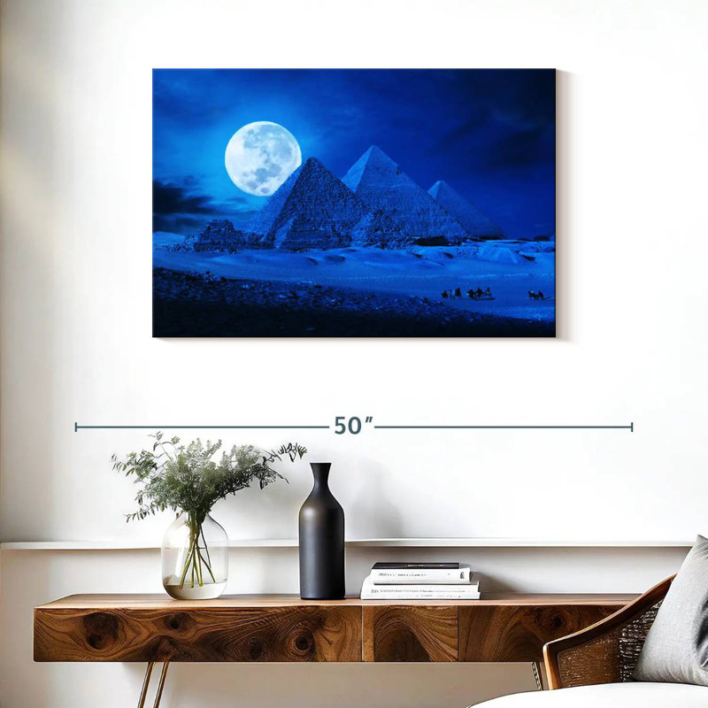 Adella Full Moon Over The Pyramids, 24" H x 36" W