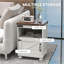 Table basse de salon blanche avec rangement, surface facile à nettoyer et amp; Pieds en bois par HOMcom-875027223