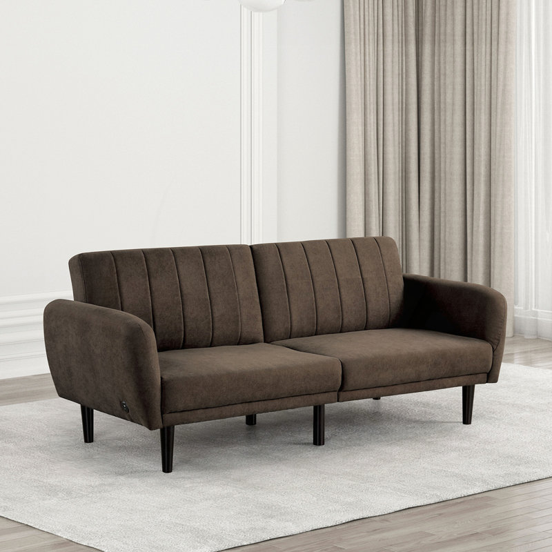 Versatile Convertible Worden with Tufted Back and Arm Support for Relaxation, Brown