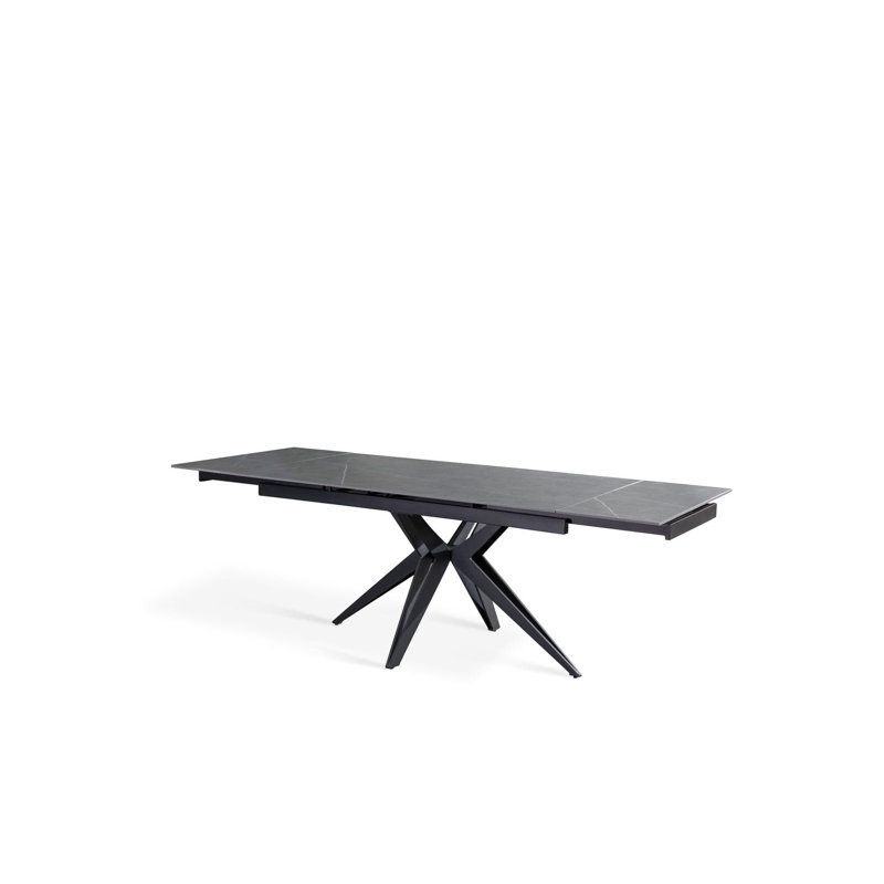 Damianna Extendable Metal Base Dining Table, Grey