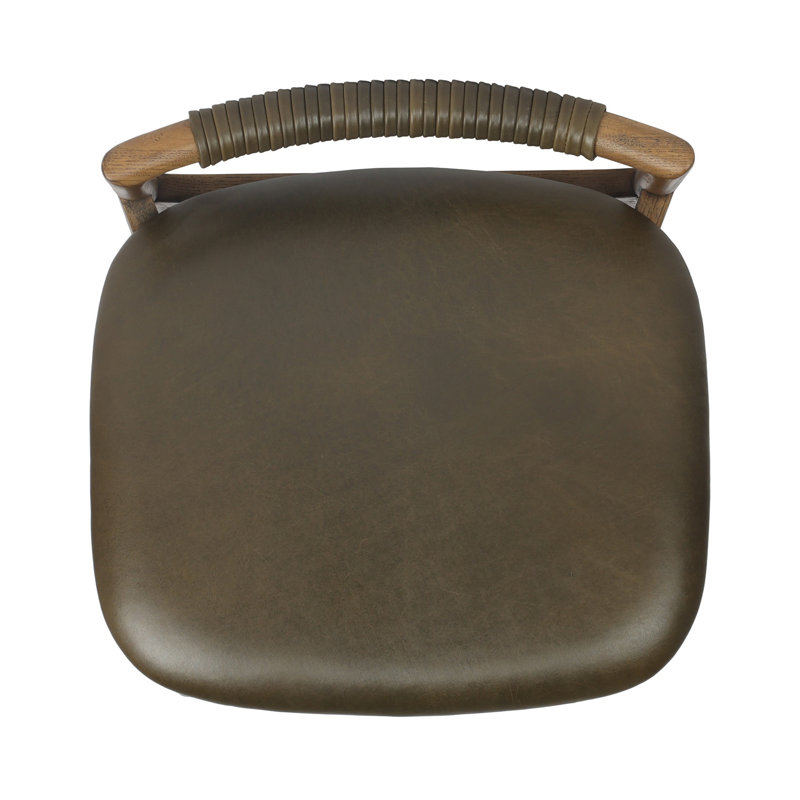 Baden Stool, Counter Stool (26" Seat Height), Dulane Moss/Genuine Leather, Toasted Nettlewood