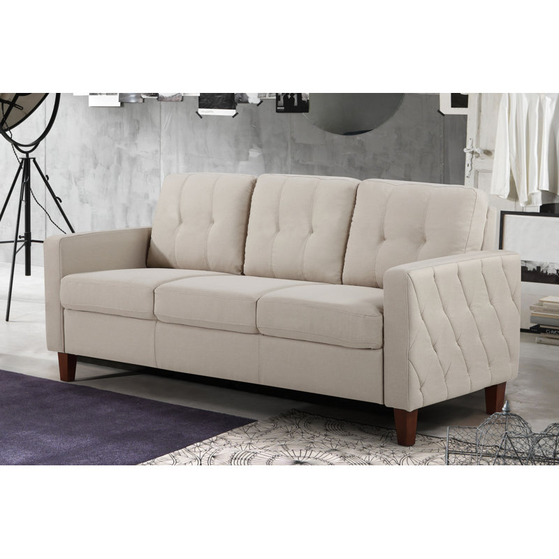 Rossetti Upholstered 76.77'' Sofa, Beige / Tan